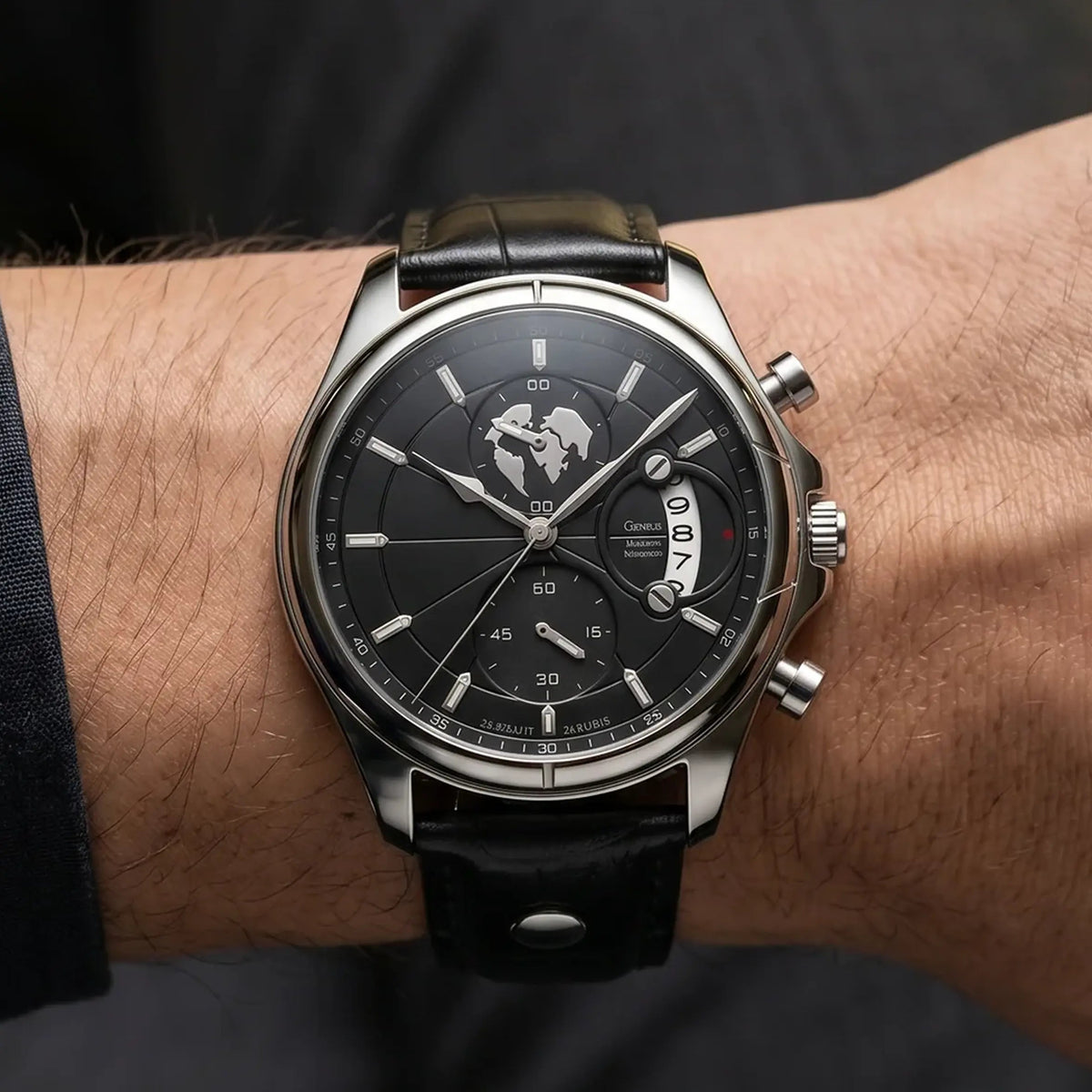 Meridian Obsidian Steel Watch